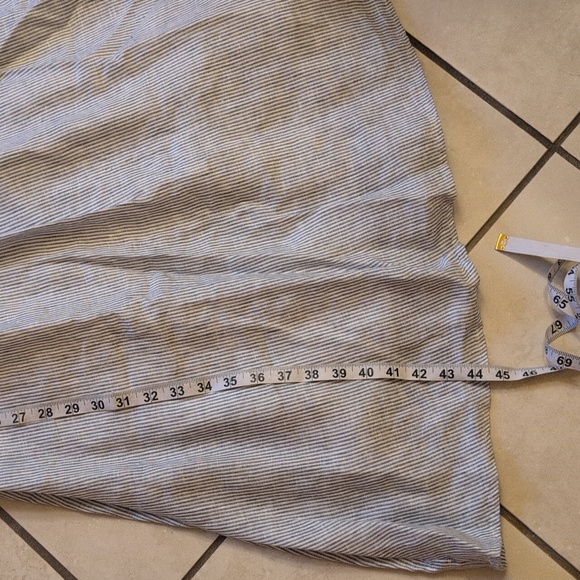 NWOT Quince Dress European Linen Fit Flare Midi Waterfall Stripe Blue XS - Picture 10 of 13